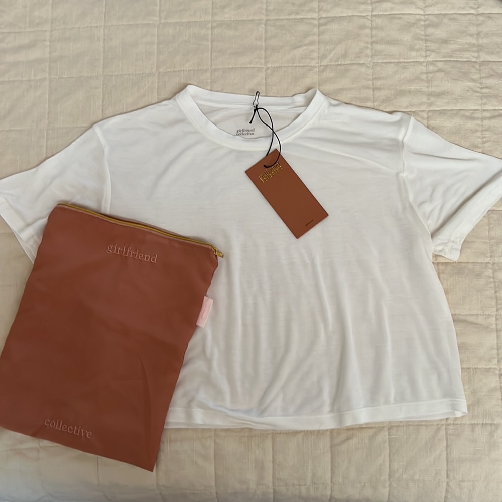 Girlfriend Collective Cupro Crop Tee + Free Bag!